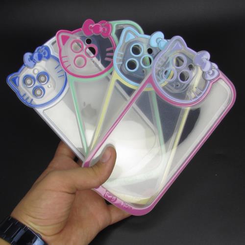 قاب آیفون 11 پرومکس گربه ای شفاف محافظ لنز دار